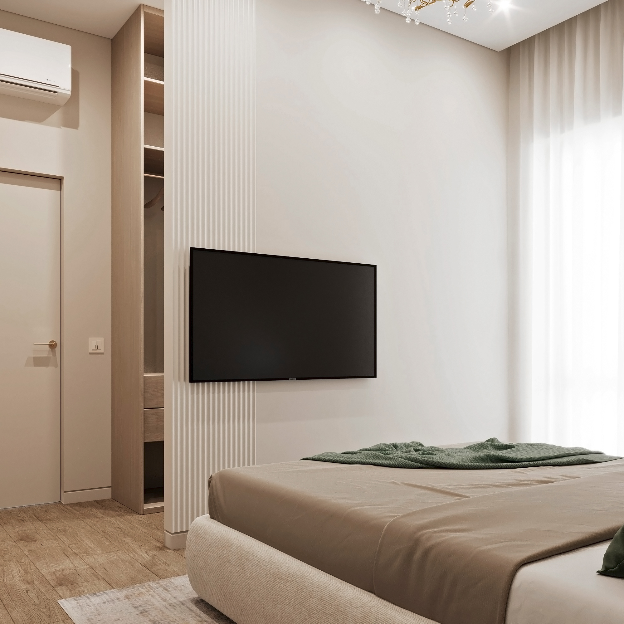 Современный интерьер квартиры 65 м² в светлых тонах