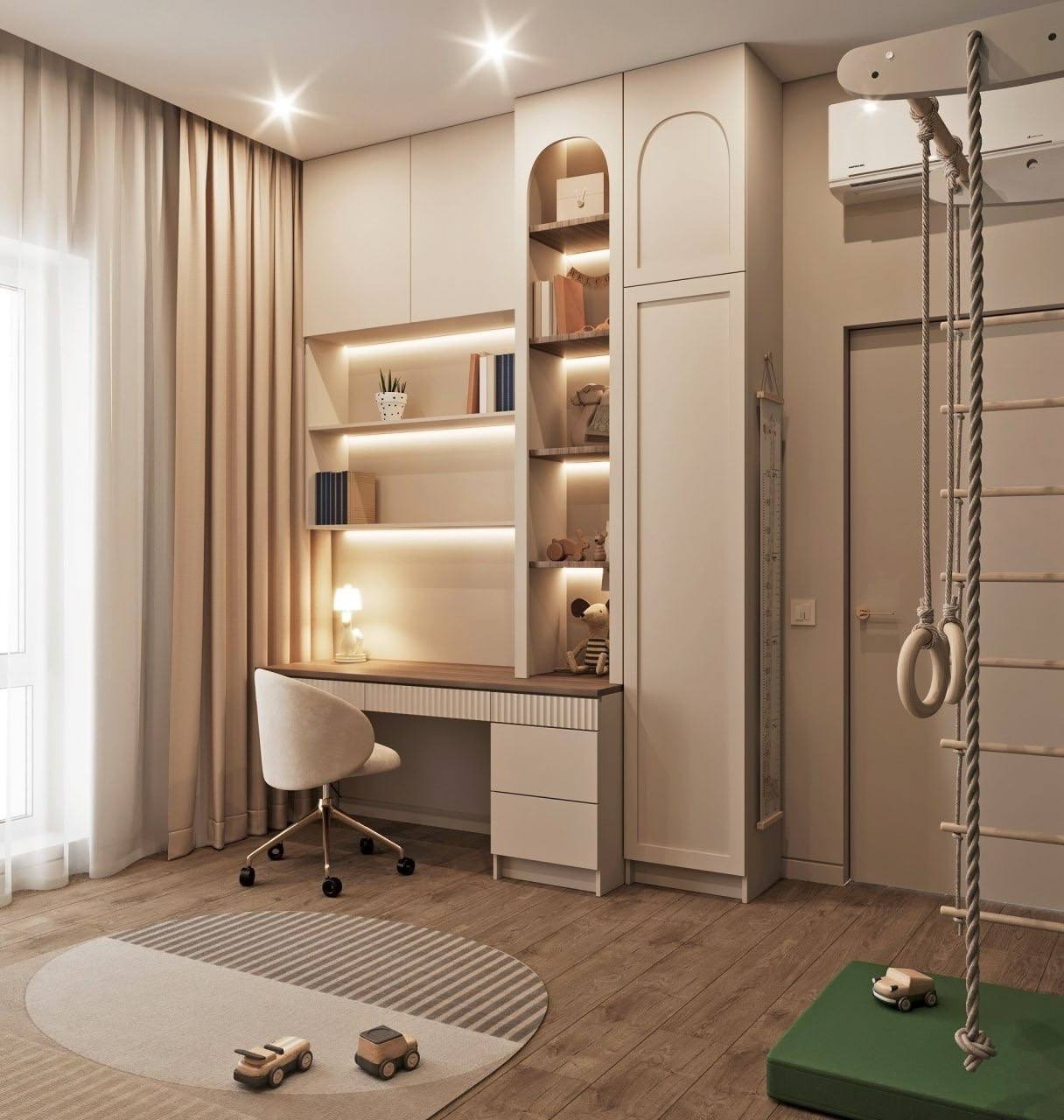 Современный интерьер квартиры 65 м² в светлых тонах