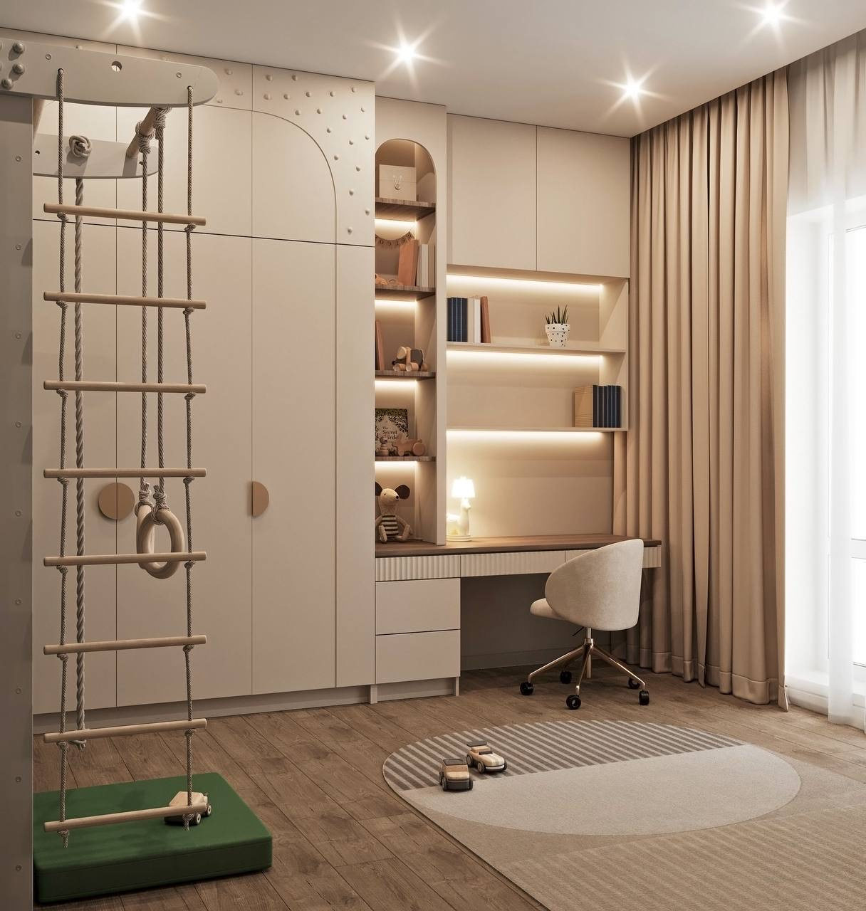 Современный интерьер квартиры 65 м² в светлых тонах