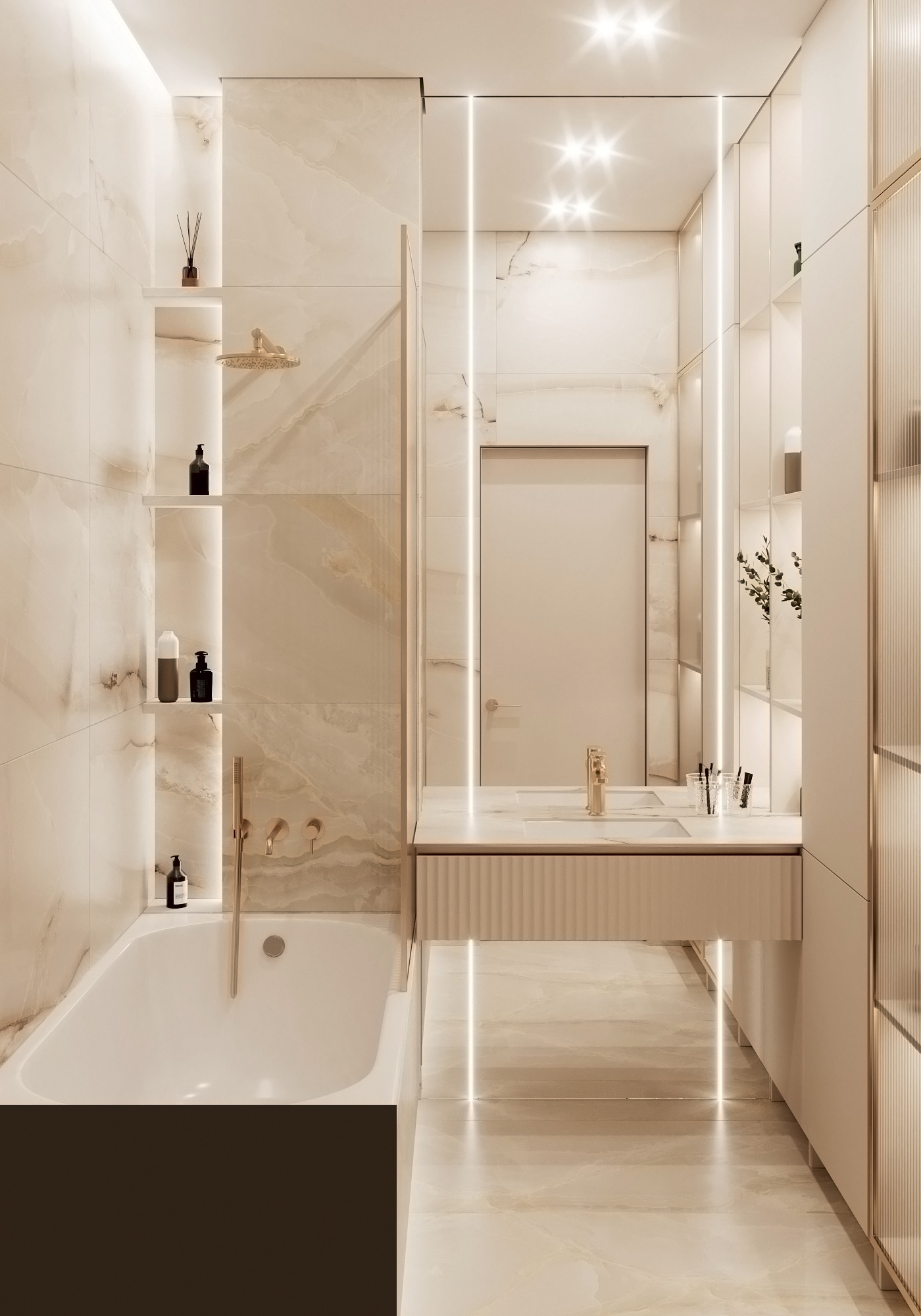 Современный интерьер квартиры 65 м² в светлых тонах