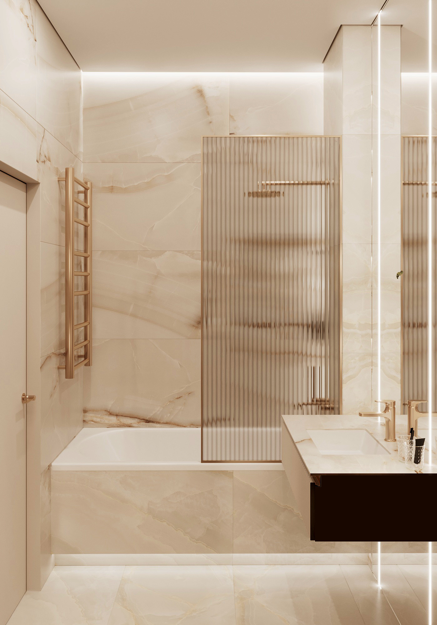 Современный интерьер квартиры 65 м² в светлых тонах