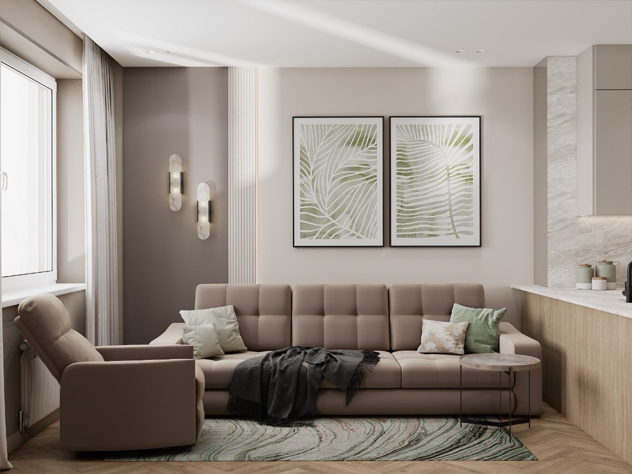 Светлая современная квартира в Москве 96 квадратных метров