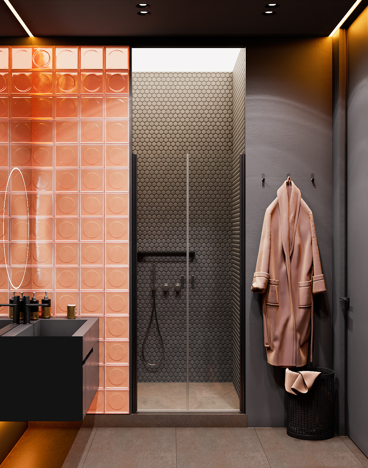 Квартира в Москве 80 кв м в темных тонах