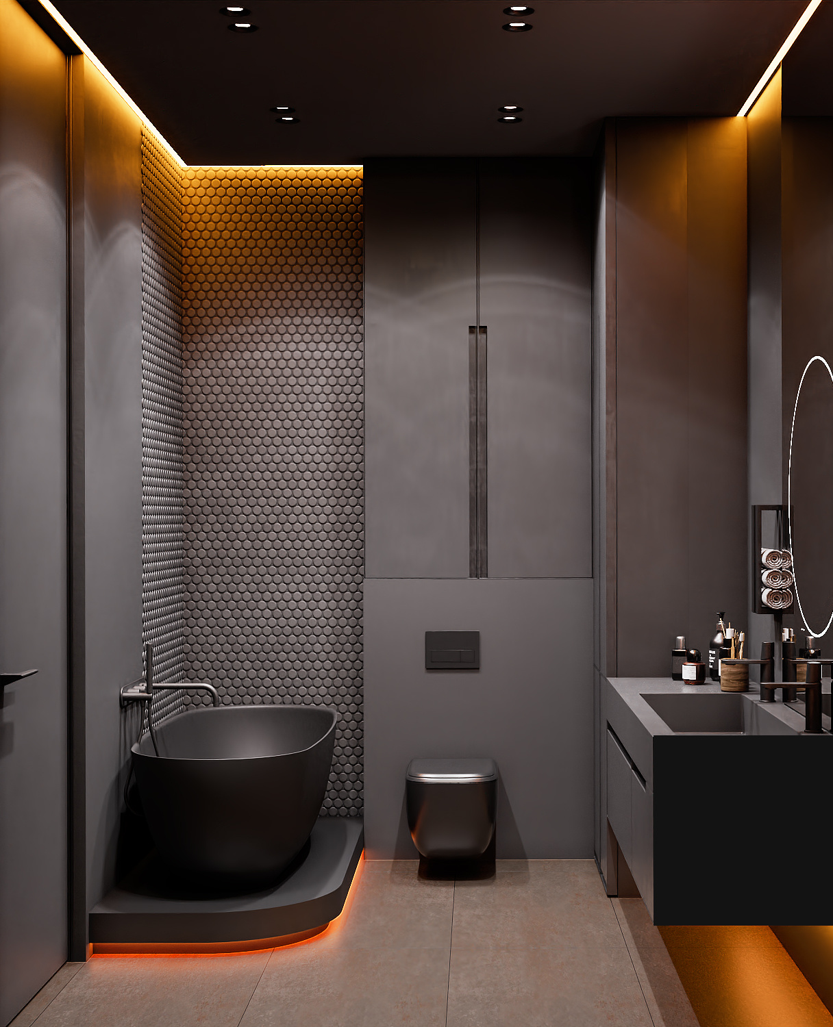 Квартира в Москве 80 кв м в темных тонах