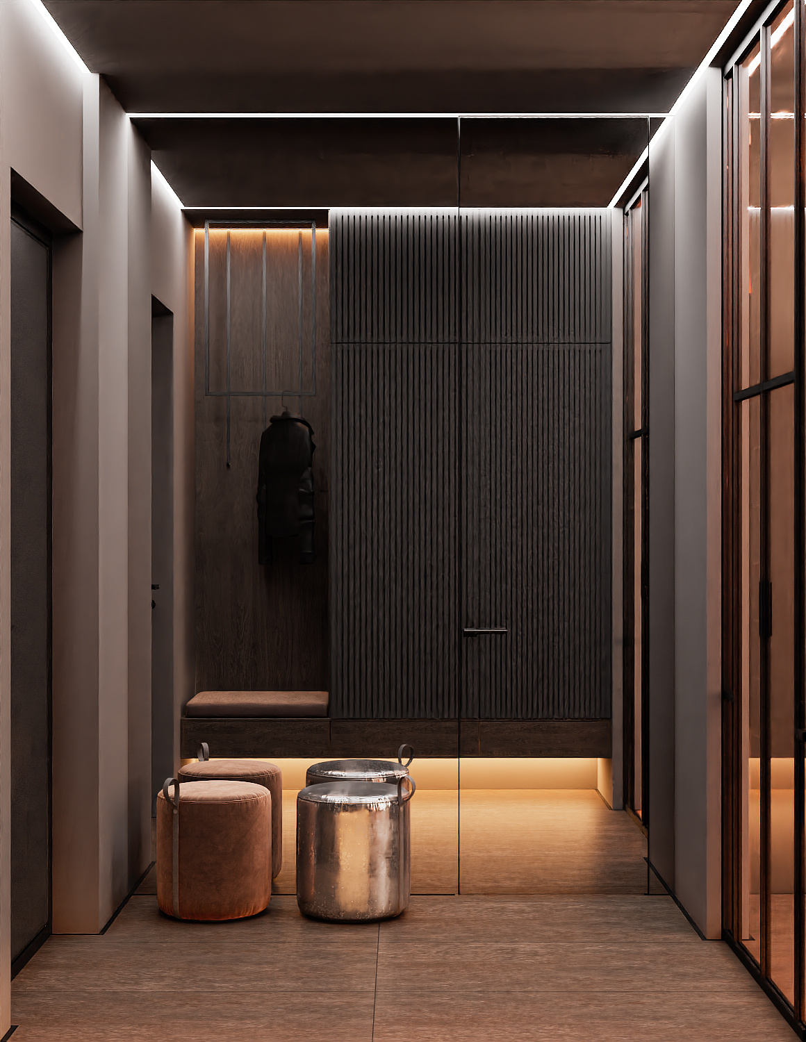 Квартира в Москве 80 кв м в темных тонах