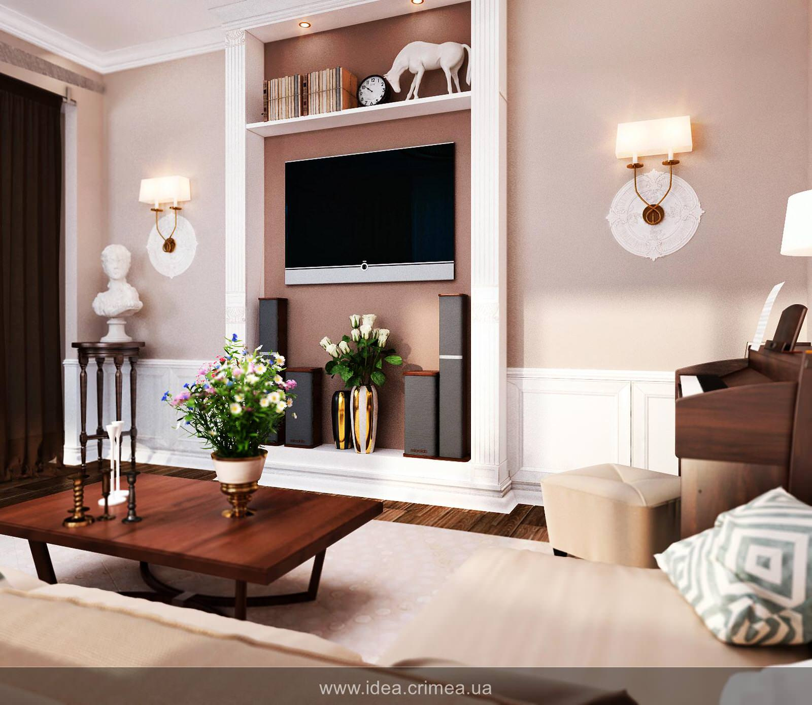 Three styles for living room interior design