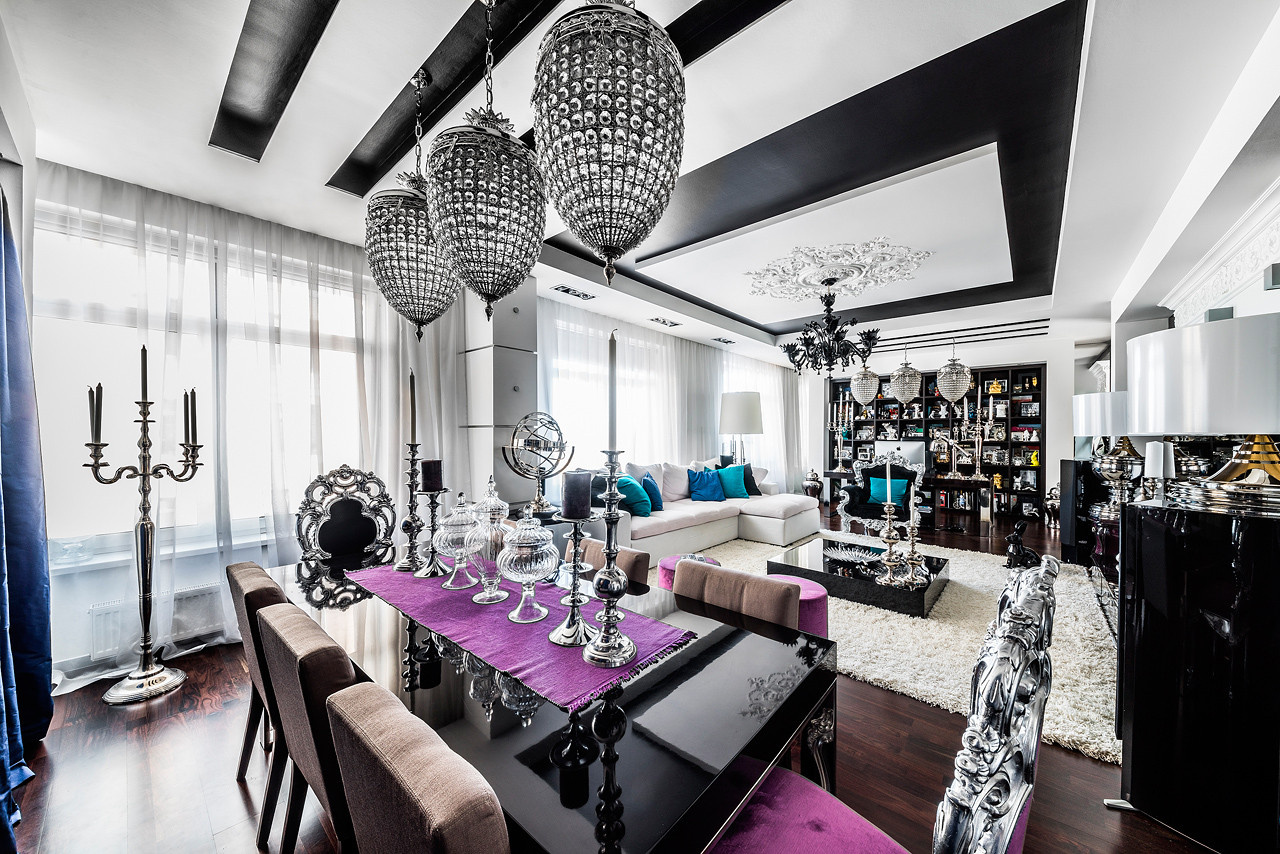 Съёмка интерьера квартиры в стиле фьюжн.