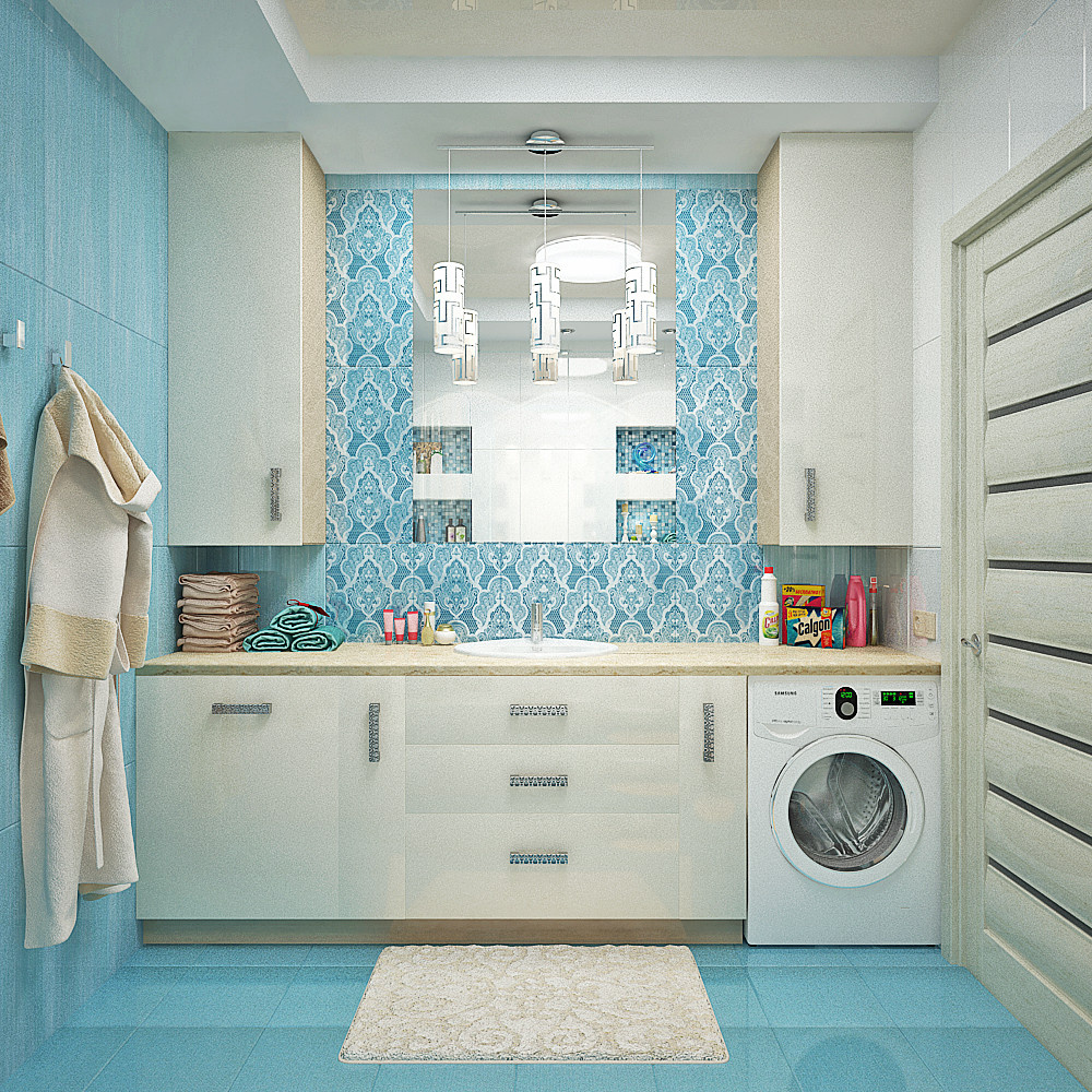 Soft vs fresh bathroom design in contemporary style