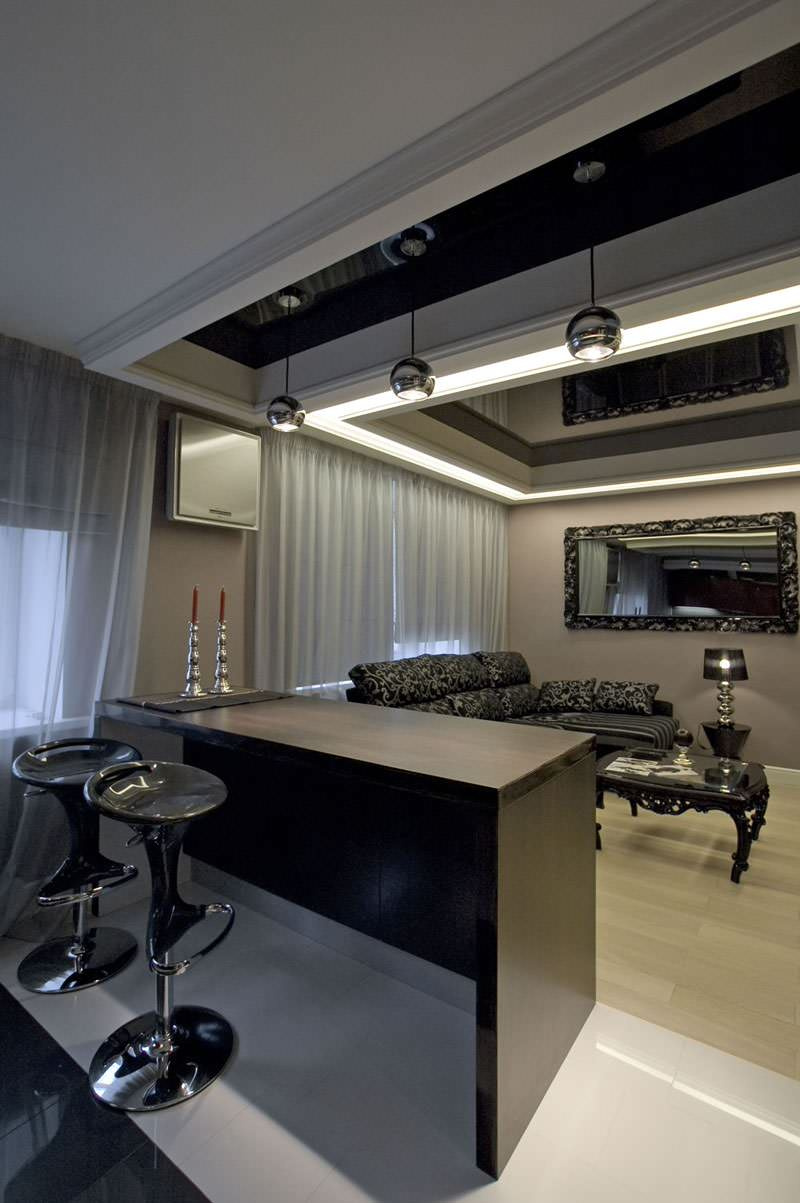 черно-белый интерьер