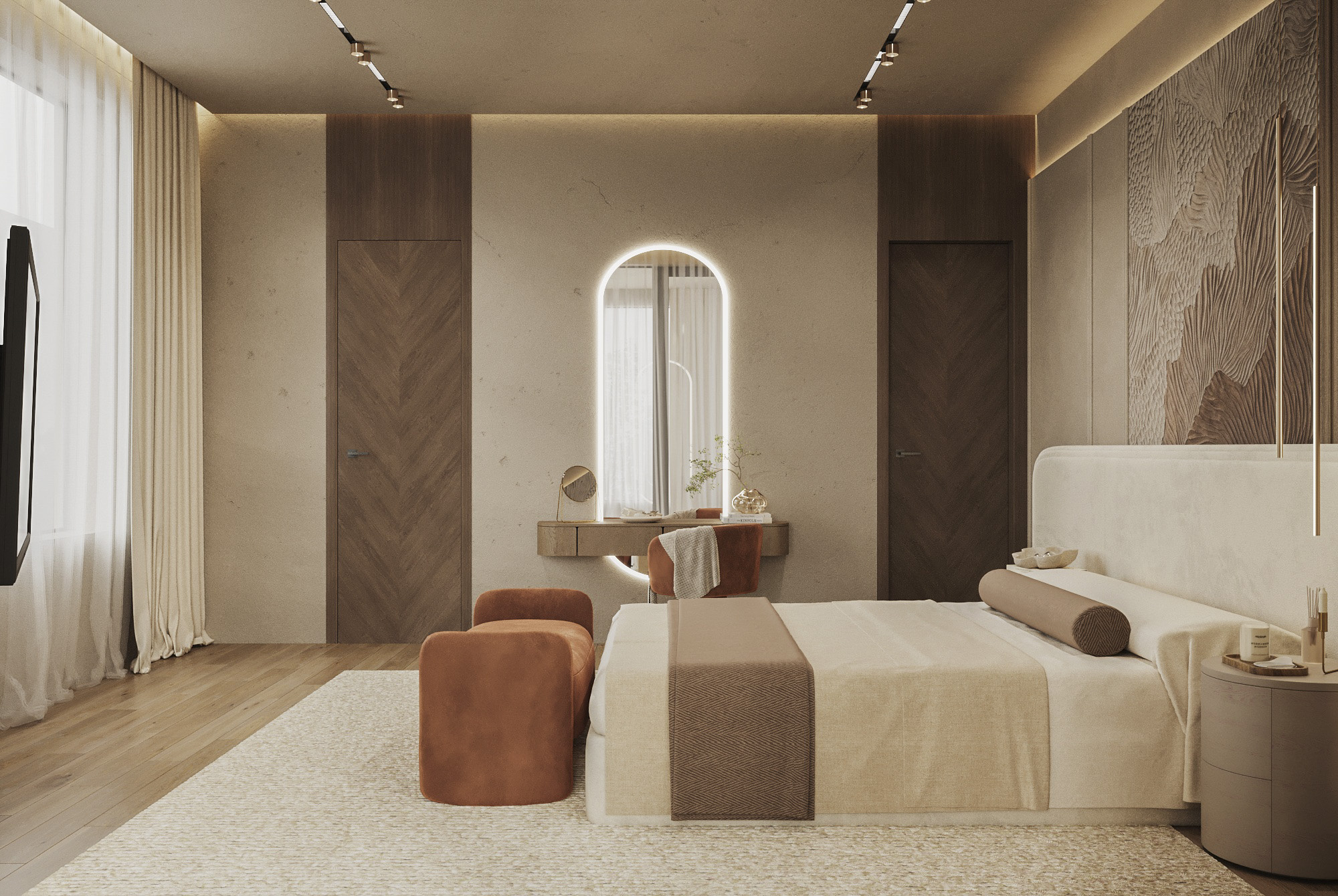 Мастер спальня в коттедже Кратово