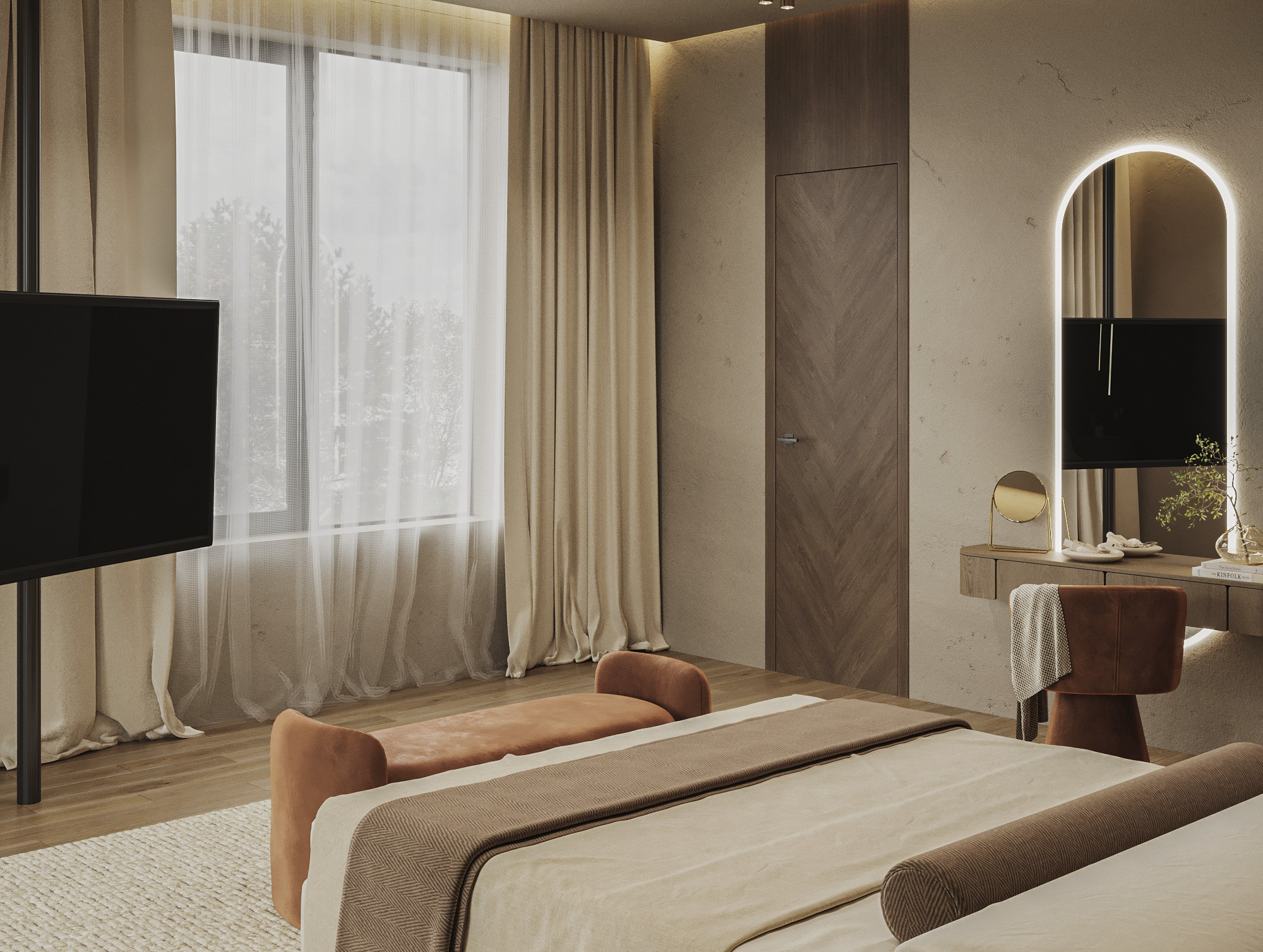 Мастер спальня в коттедже Кратово