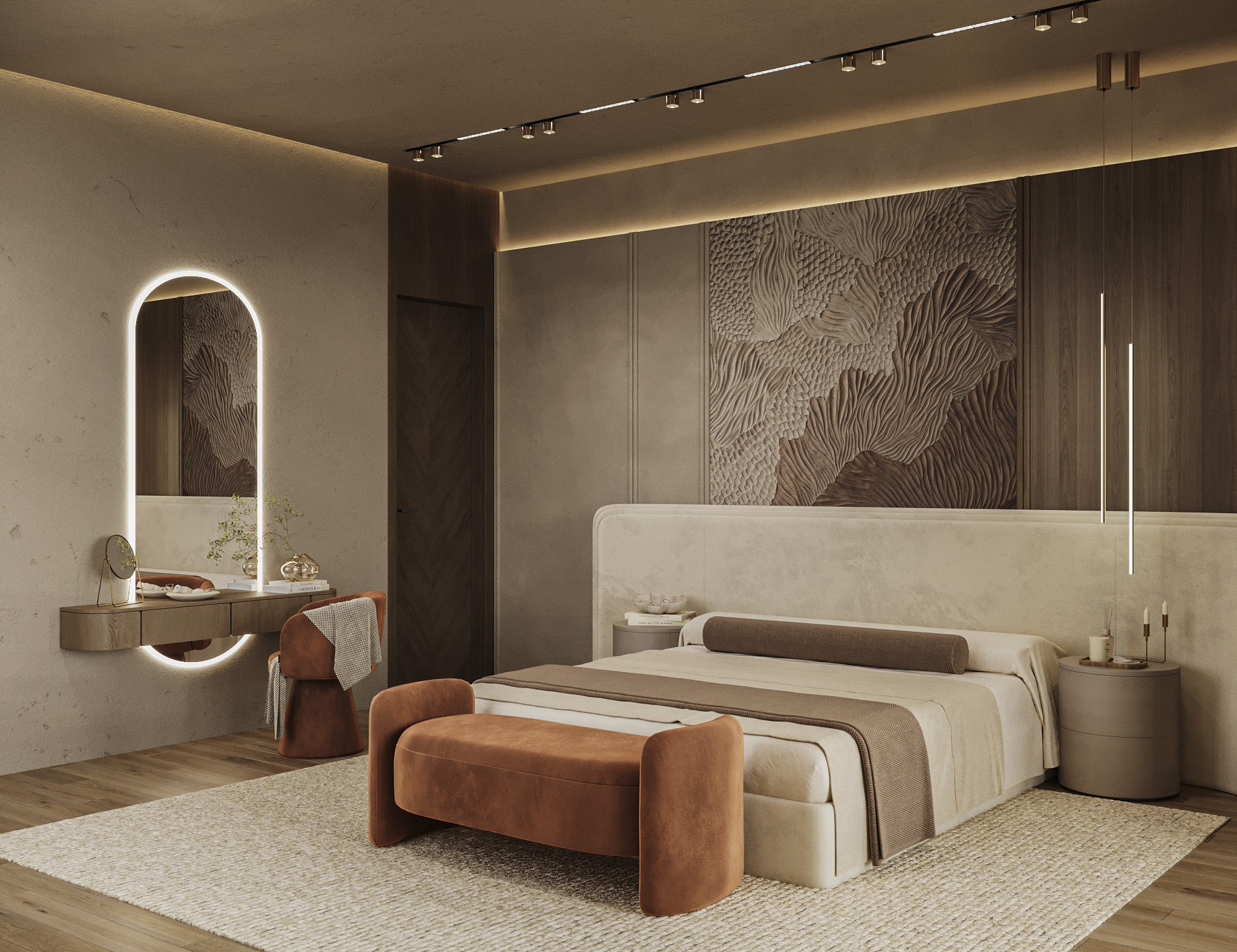 Мастер спальня в коттедже Кратово