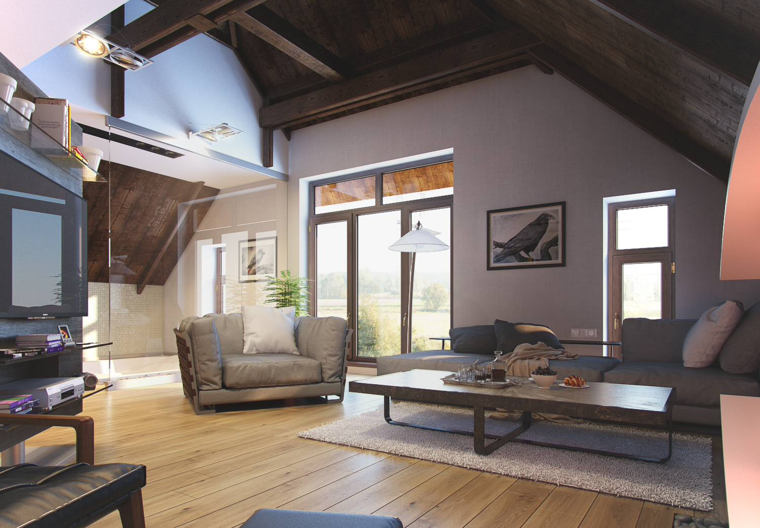 Лофт на мансарде