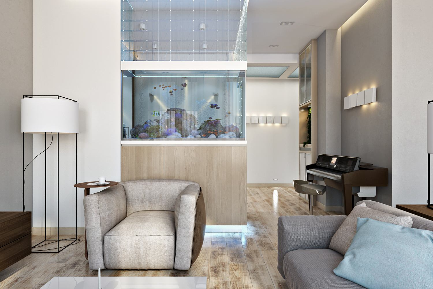 Просторная открытая планировка