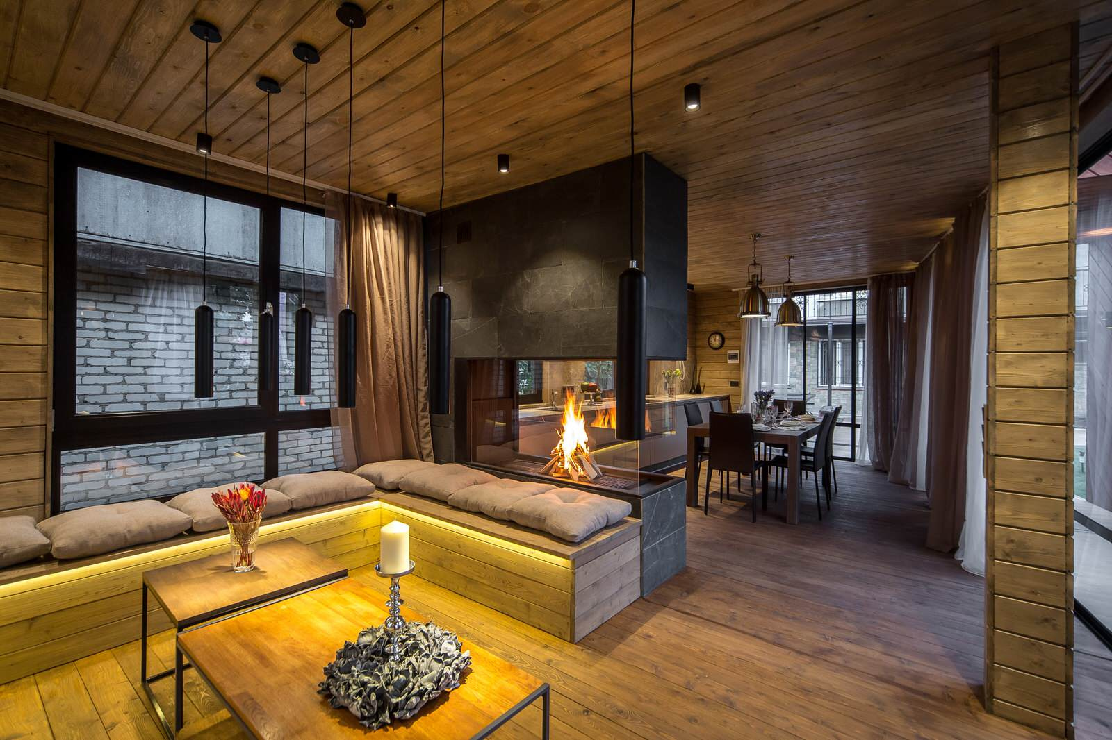 Two face fireplace