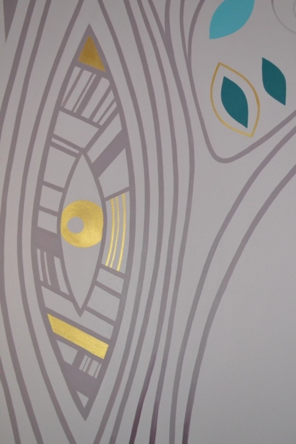 Роспись спальни в индийском стиле. Фрагмент.