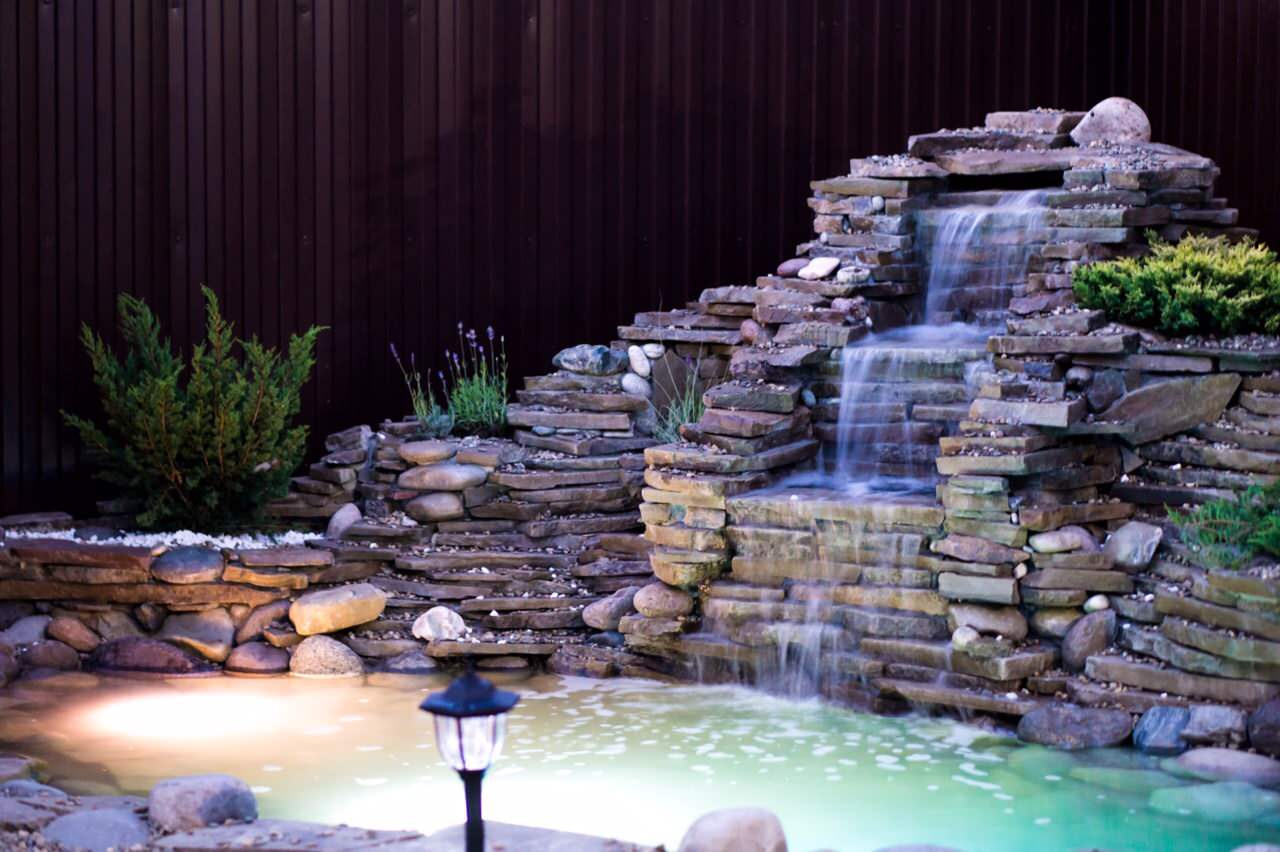 Строительство декоративного каскада, водопада в Ростове-на-Дону