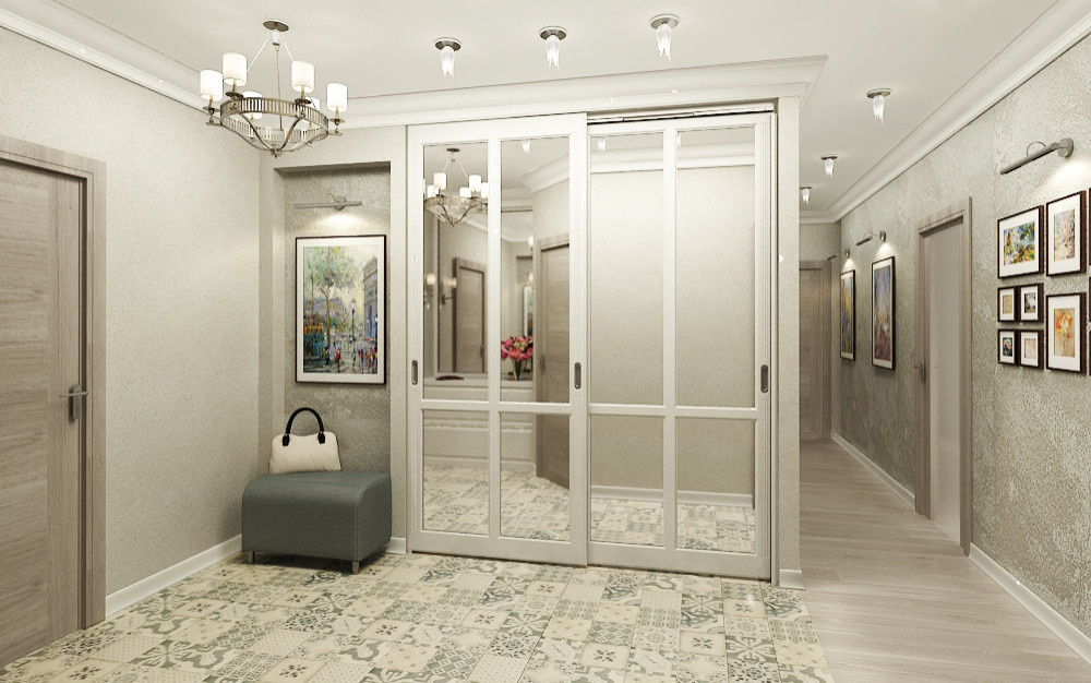 Проект интерьера трехкомнатной квартиры, ул.Космонавтов, 98 м.кв.