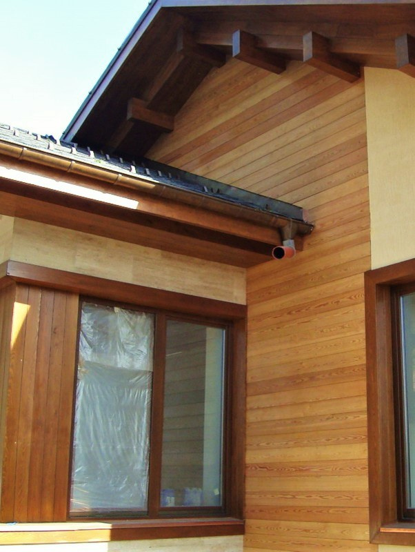 Монтаж Фасада из деревянных панелей планкен.