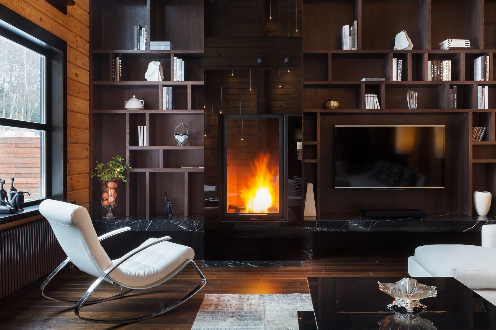 Интерьер деревянного особняка в подмосковном посёлке "Никольские озера"