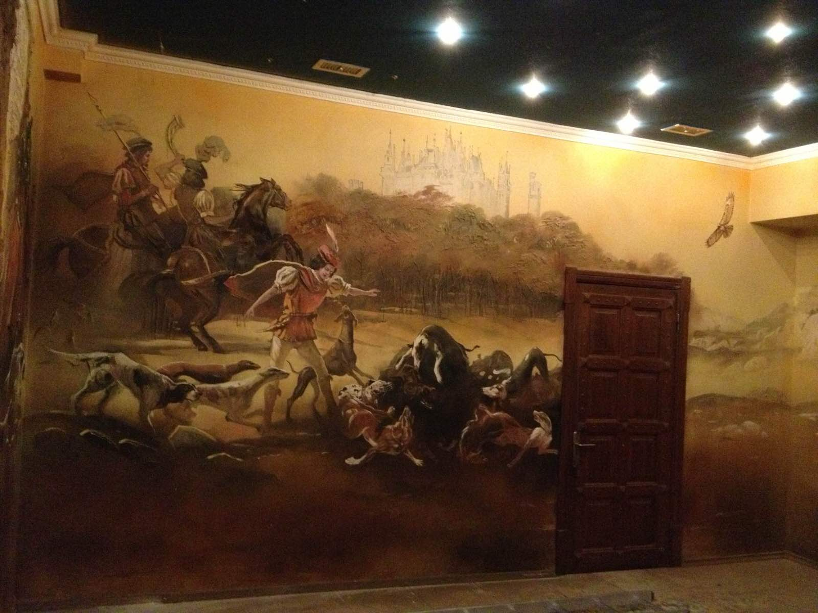 Частный дом. Краснодар. Роспись стен и потолка.