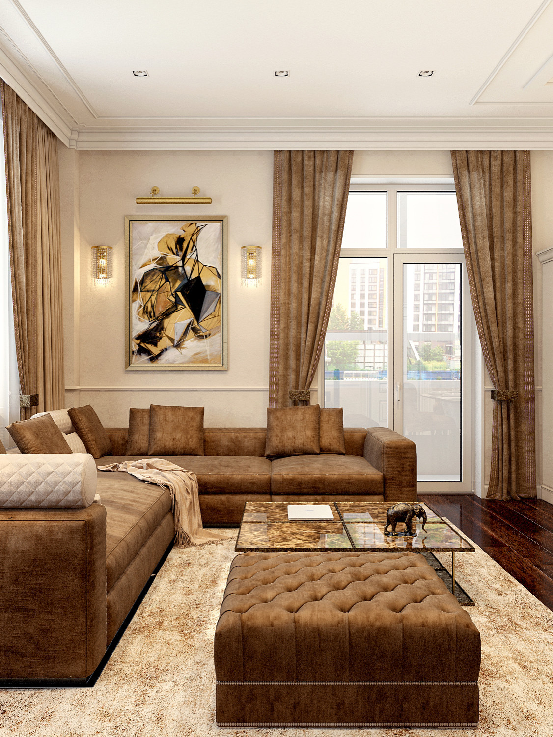 Интерьер в пастельных тонах в ЖК "Новая История"