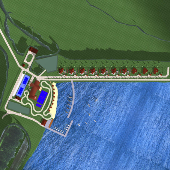 Обложка проекта: Эскизный проект базы отдыха на озере Аятском в Свердловской области