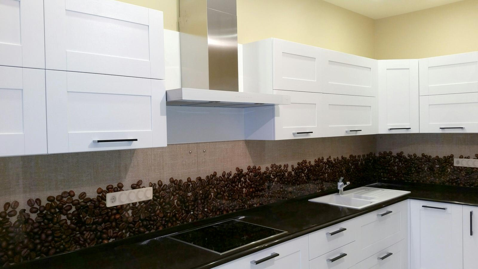 Кухонный фартук из стекла (кофейная тематика)