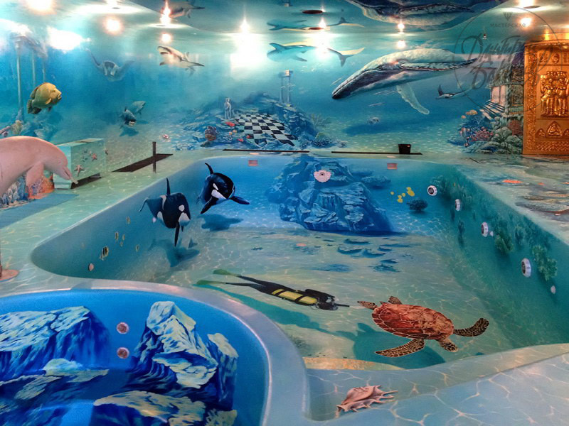 Art Painting of Swimming Pools