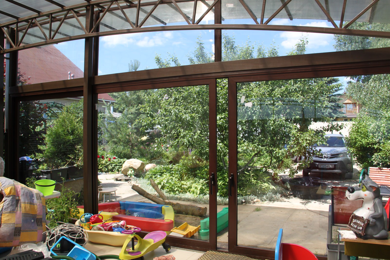 Остекление беседки в Московской области д. Лепешки