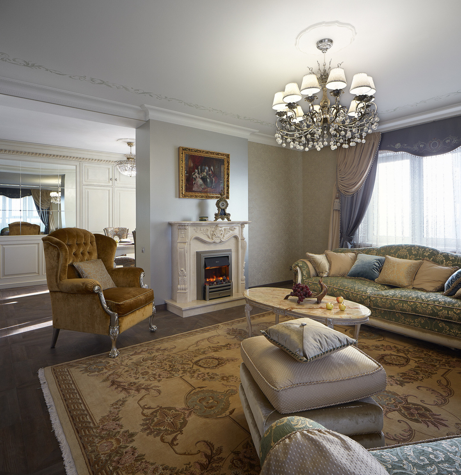 Квартира-шкатулка | The apartment is in the neoclassical style