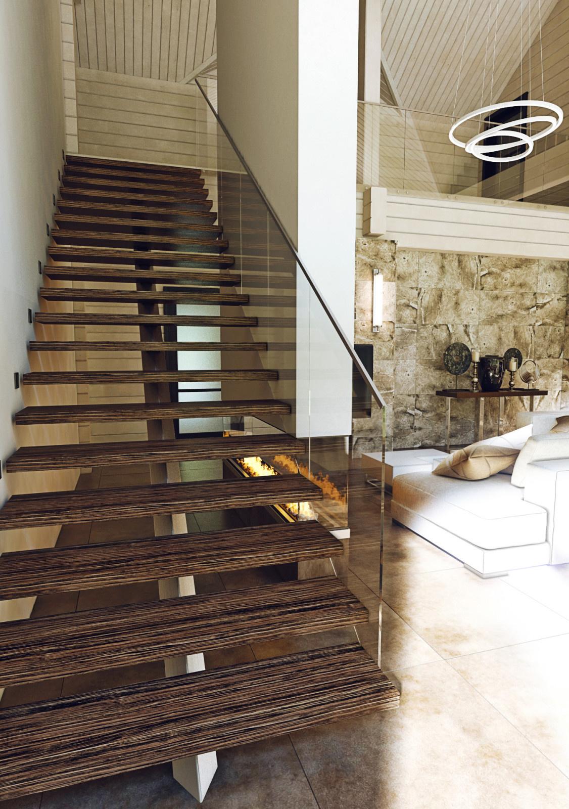 Интерьер дома из клееного бруса