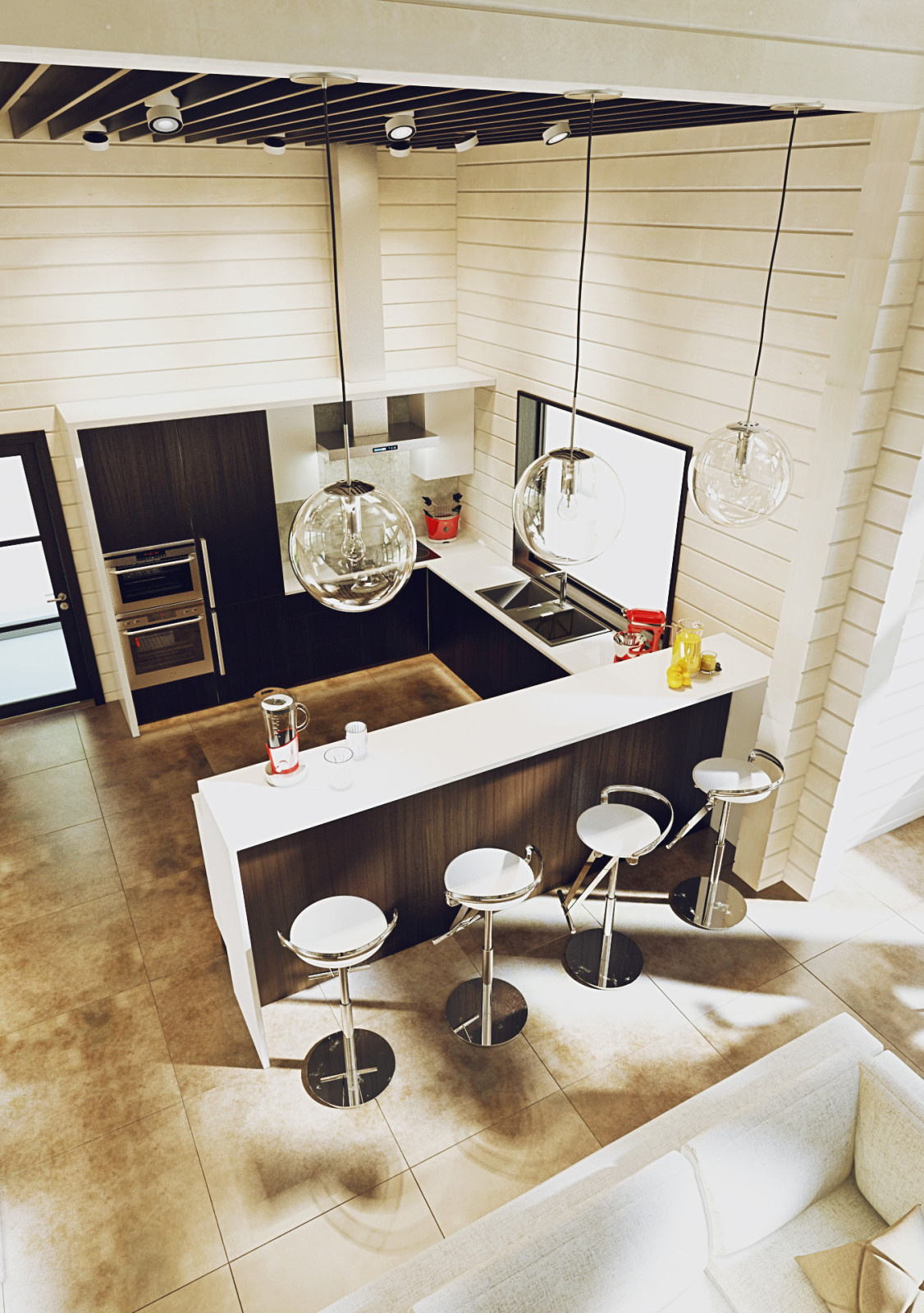 Интерьер дома из клееного бруса