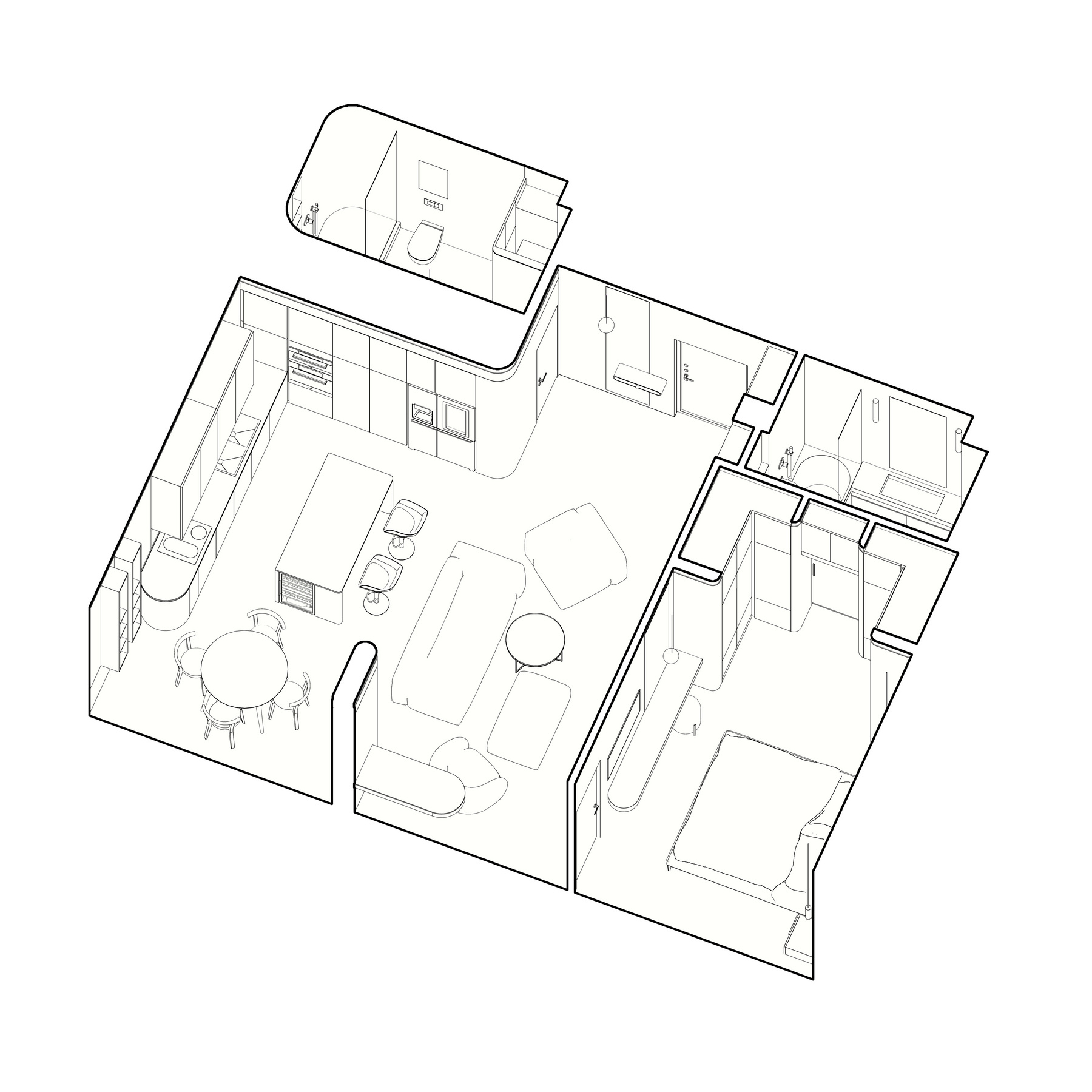 NIAGARA. Интерьер квартиры 69 кв.м в Алматы.