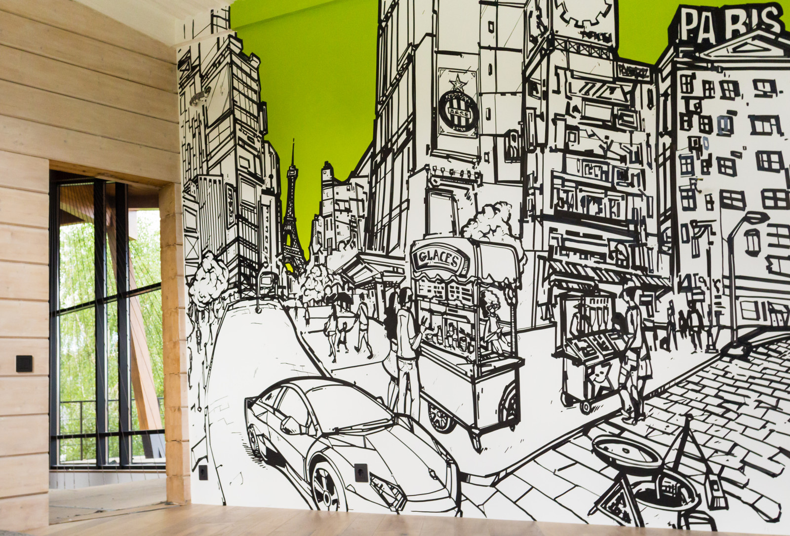 Граффити-оформление стены в комнате подростка