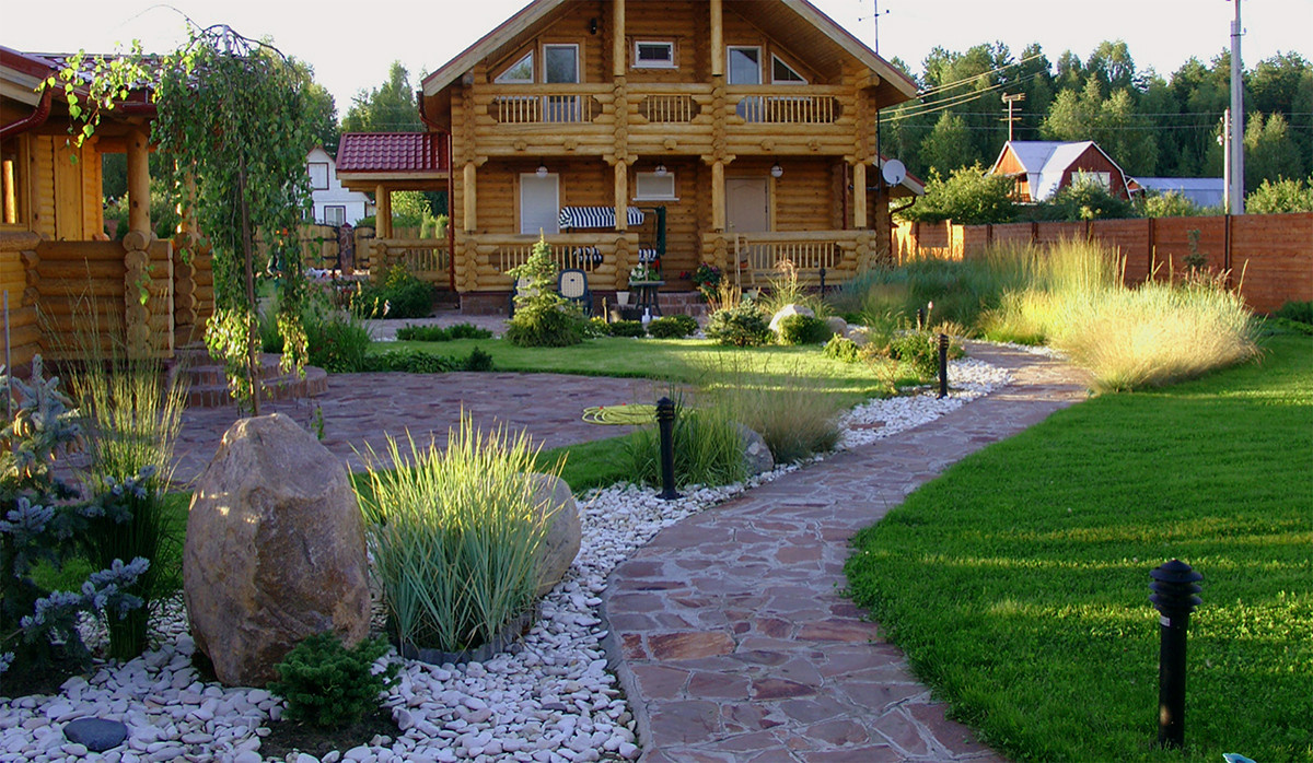 Ландшафтный дизайн - камни и сад трав в Завидово.