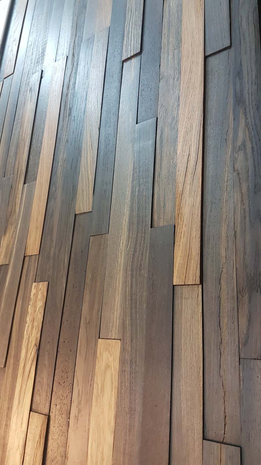 Деревянные панели (разноразмерные планки), массив мореного дуба