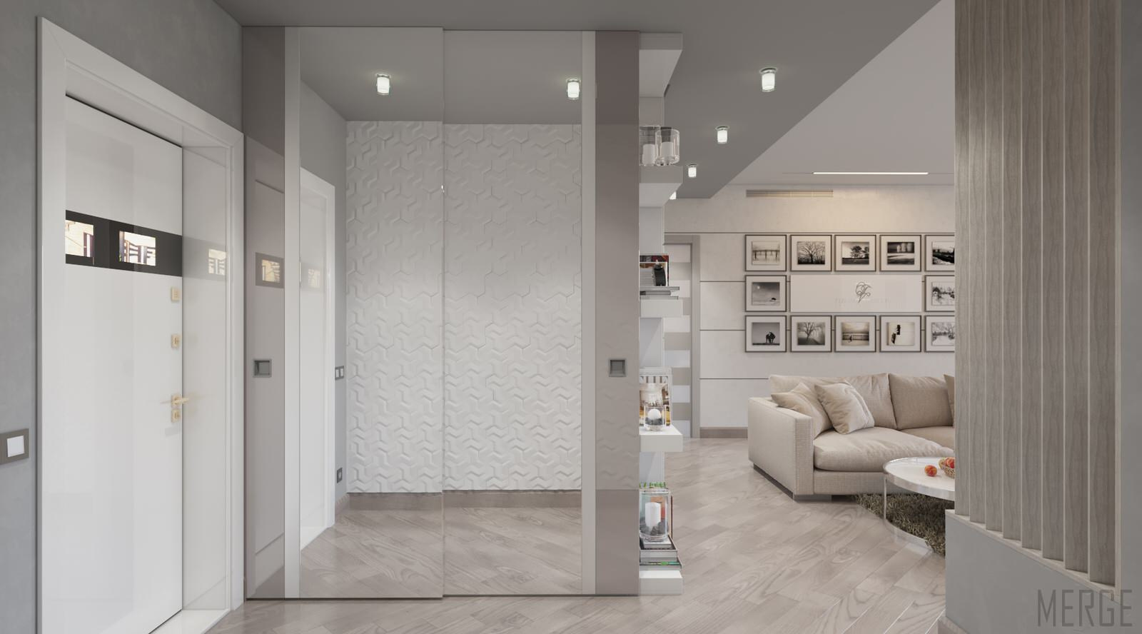 Минималистичная двухкомнатная квартира с видом на ЖД вокзал в Одессе 80м²