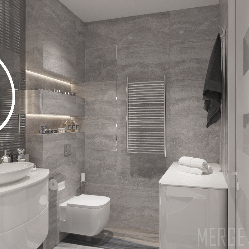 Минималистичная двухкомнатная квартира с видом на ЖД вокзал в Одессе 80м²