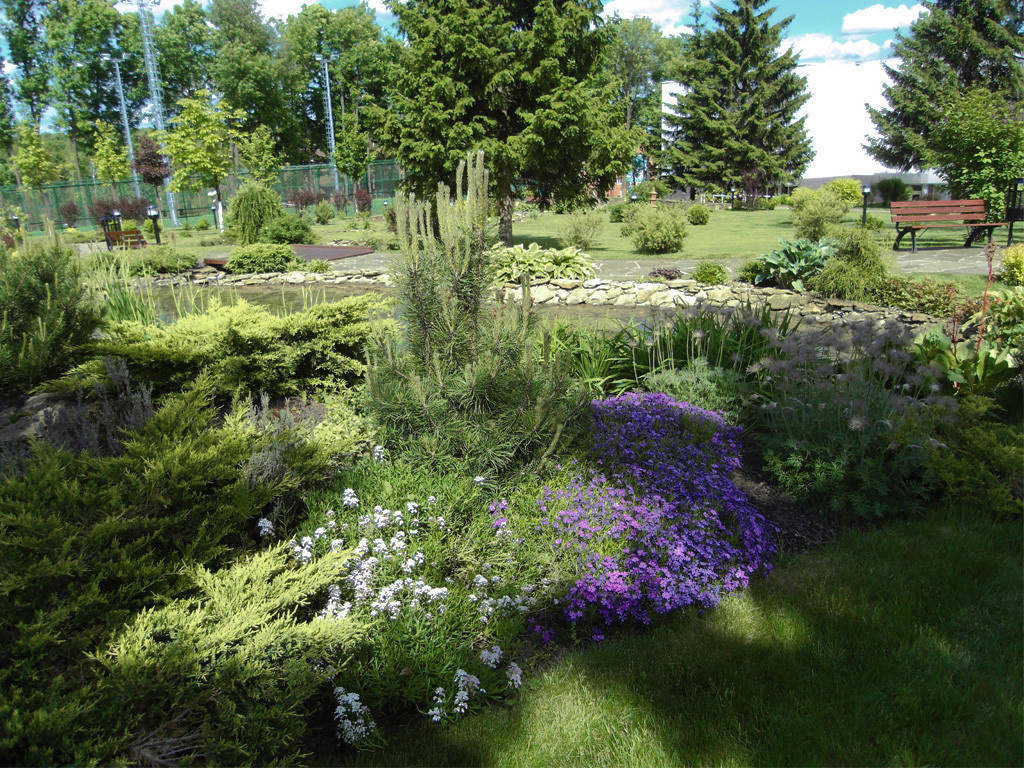 Миксбордер у пруда