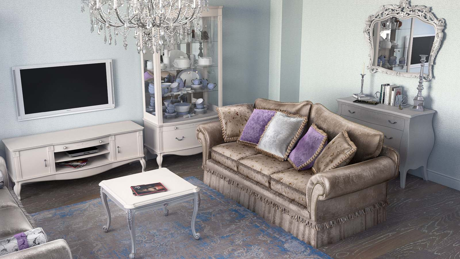 Дизайн гостиной в стиле неоклассика