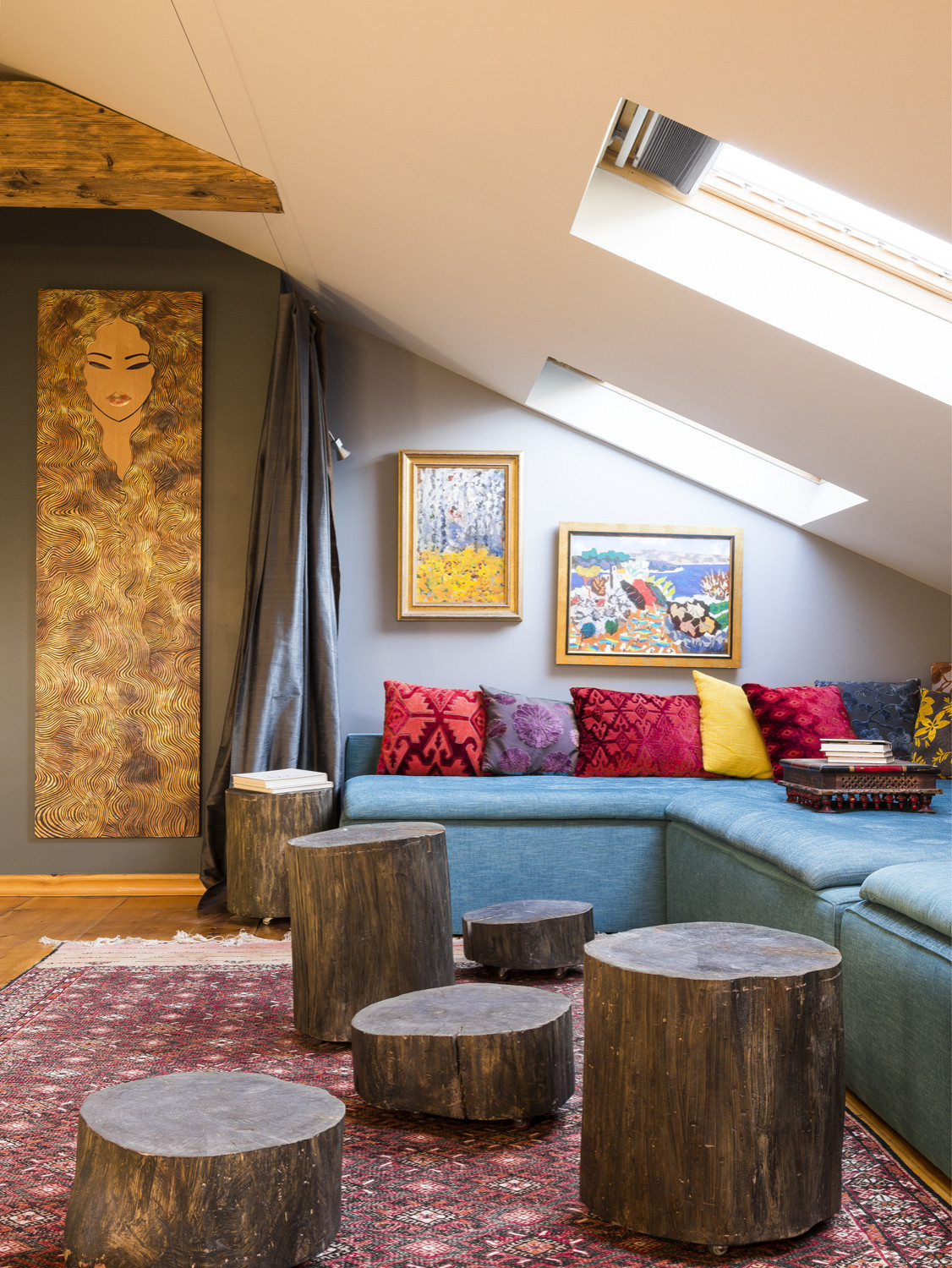 Мансарда с элементами стиля бохо-шик