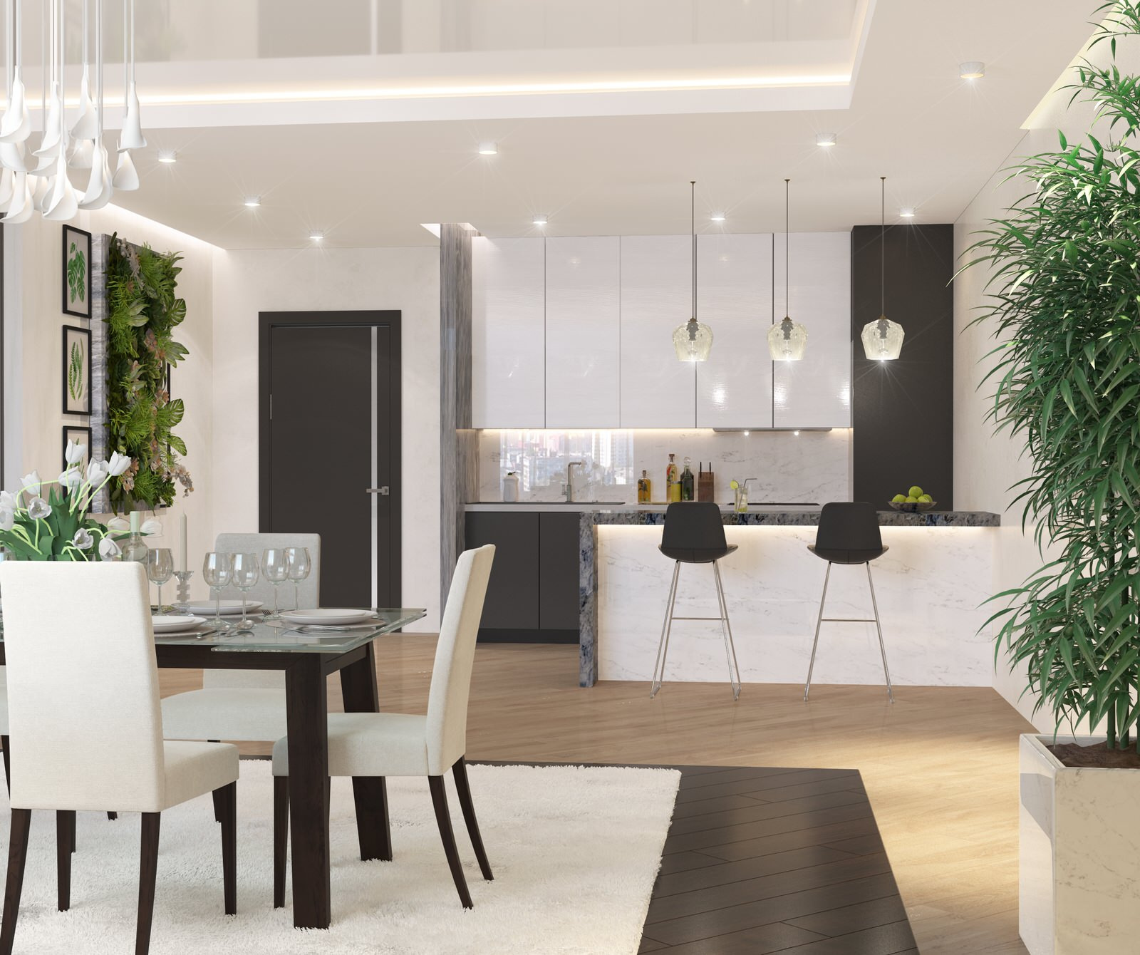 Гостинная и кухня