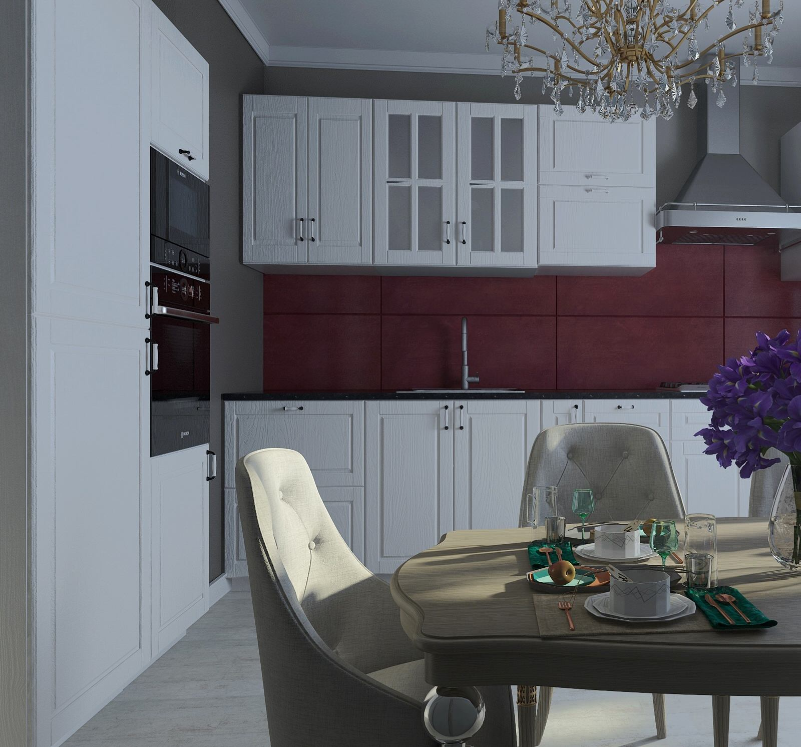 Дизайн Кухни проект 3-х комнатной квартиры