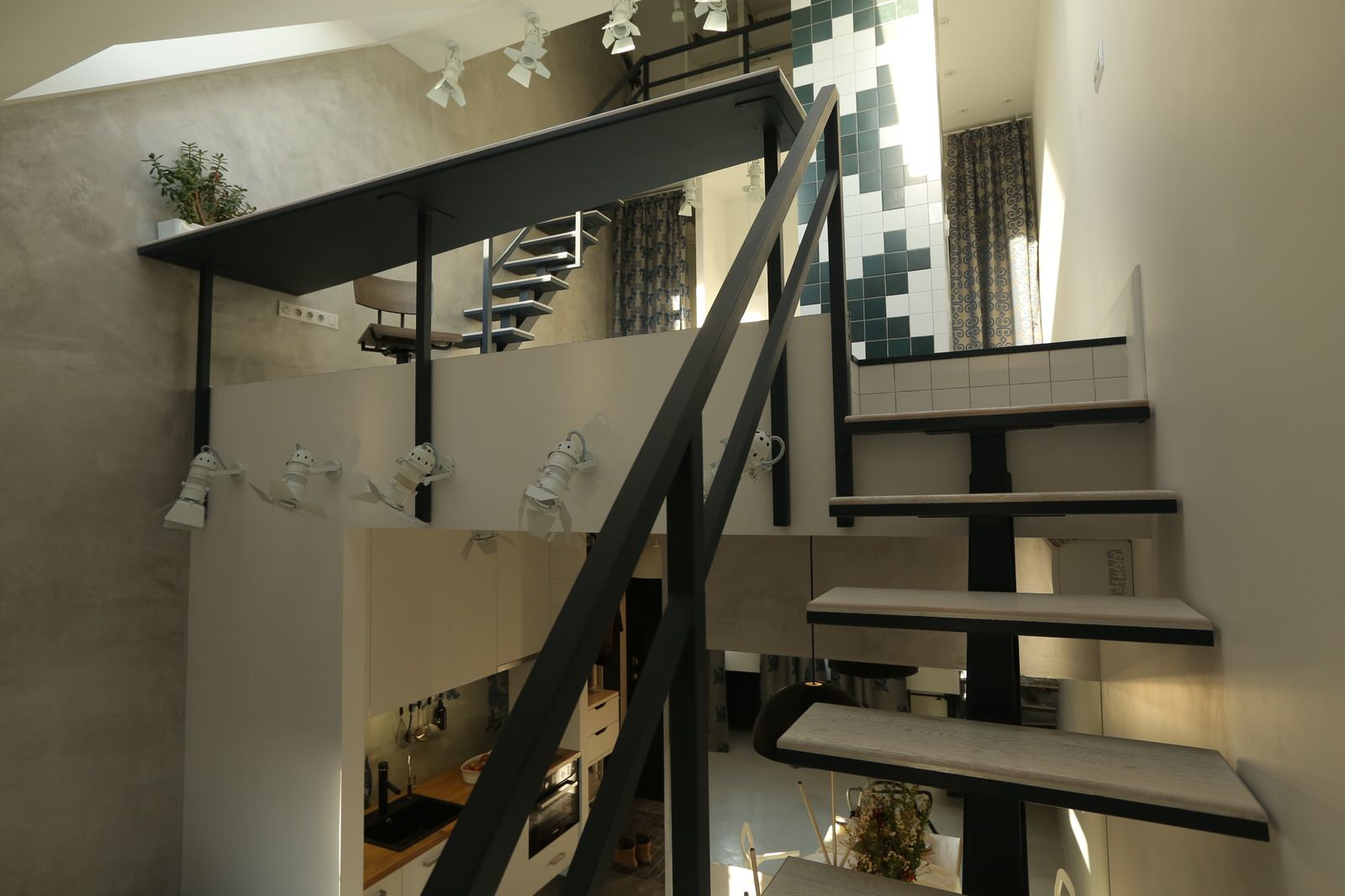loft with Russian patterns for young man