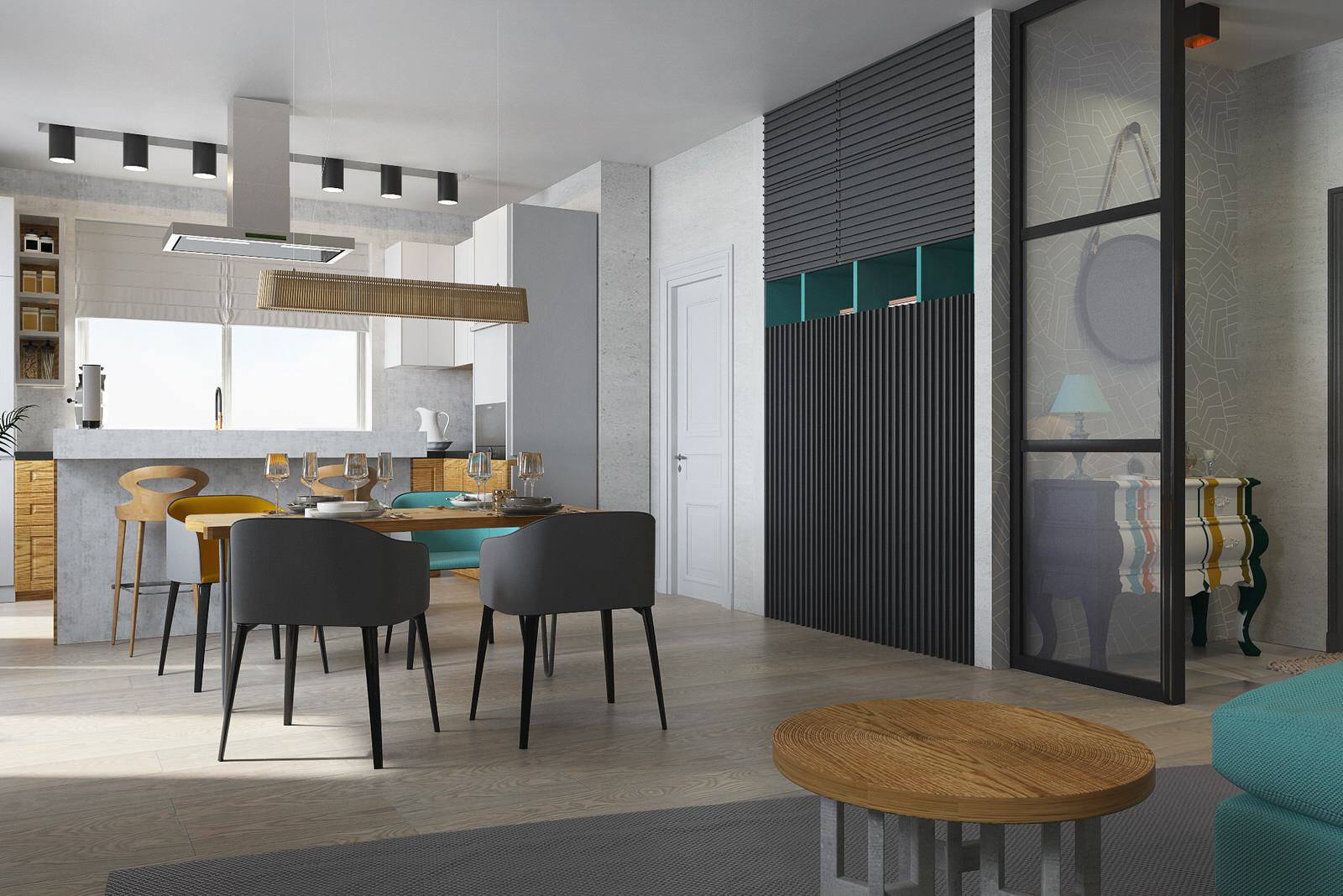 Дизайн кухни гостиной в 4-х комнатной квартире