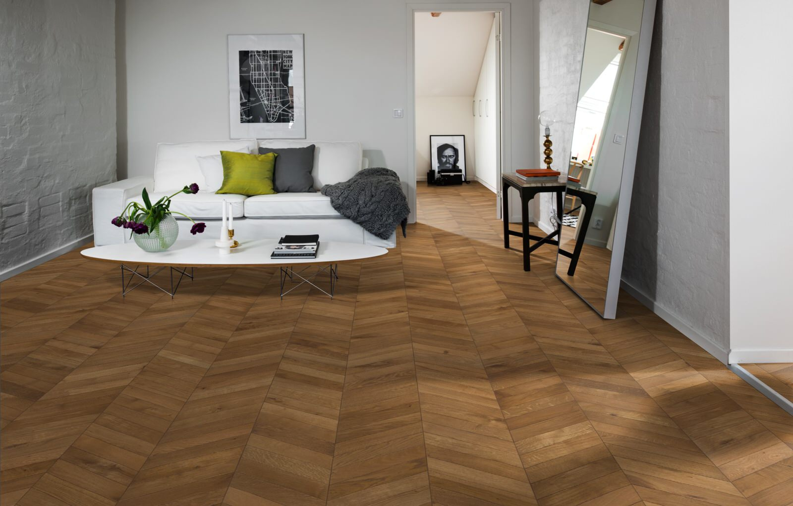 Kahrs ID Chevron Collection Oak Light Brown Chevron