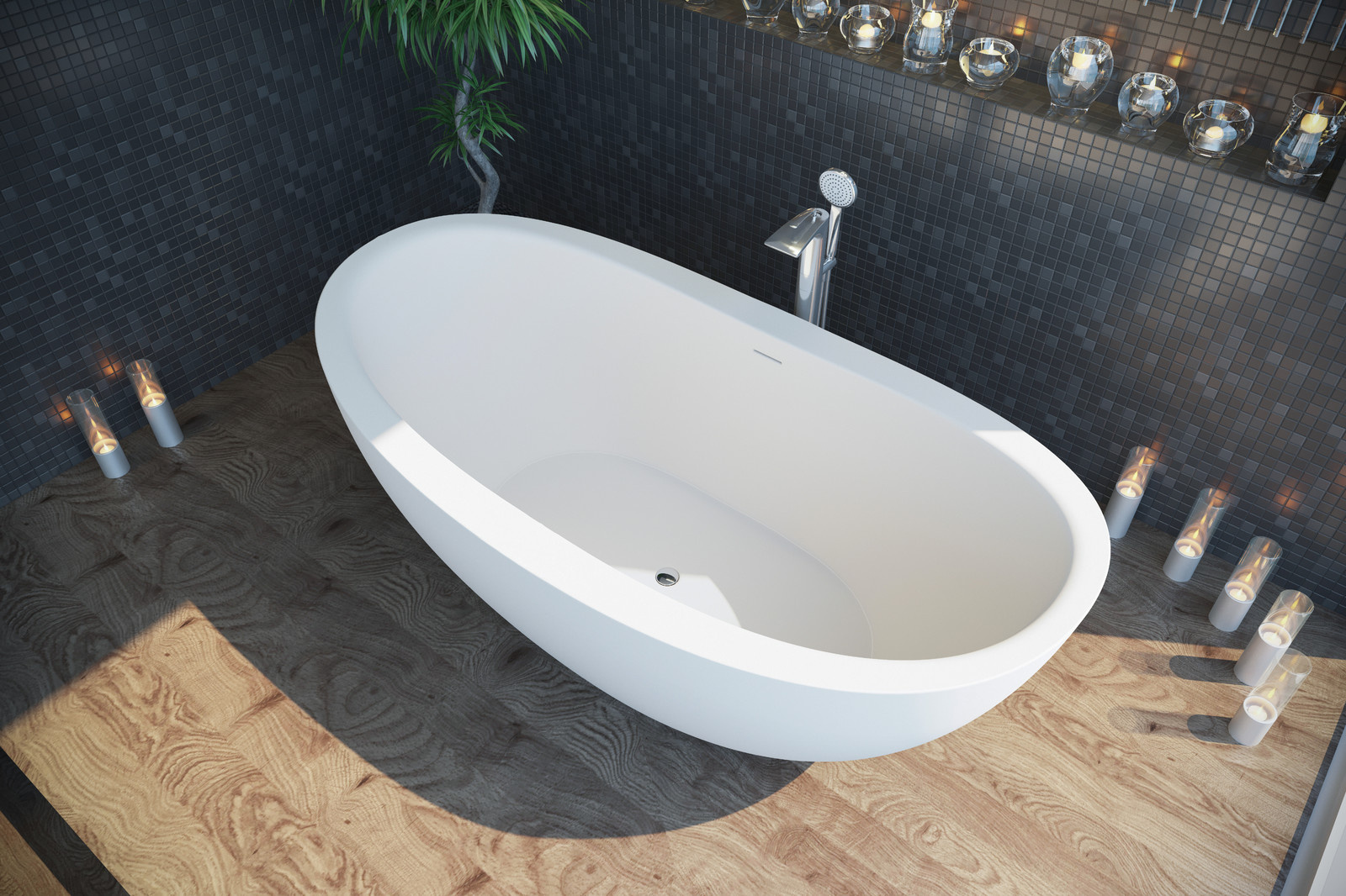 Purescape 171 Белая Каменная Ванна от Viva Lusso