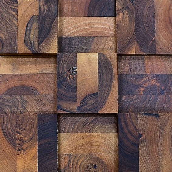 Мозаика 3D, массив ореха. Пиксели разной высоты