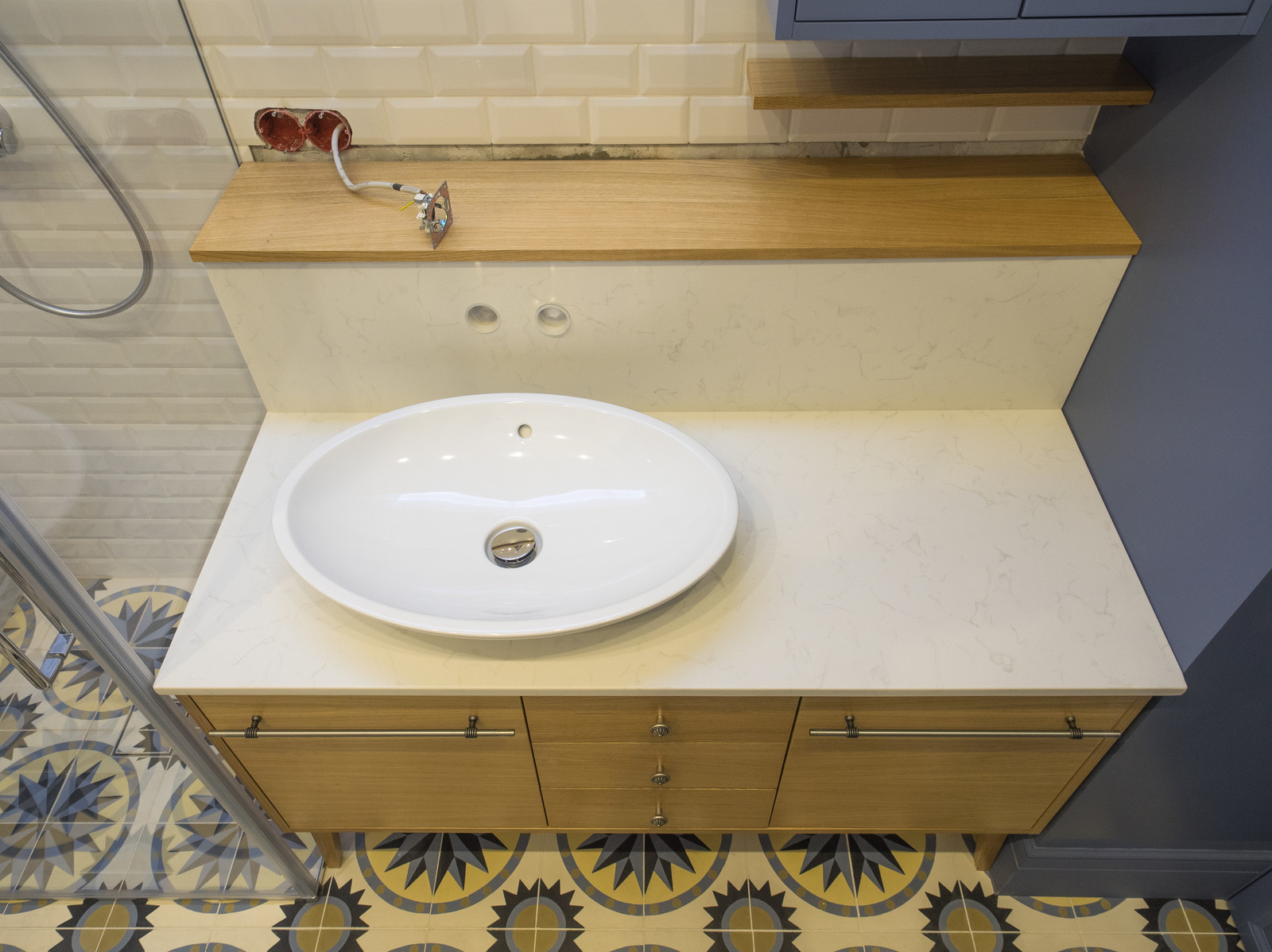 Ванная комната в морских красках в квартиру на Долгоруковской ул.